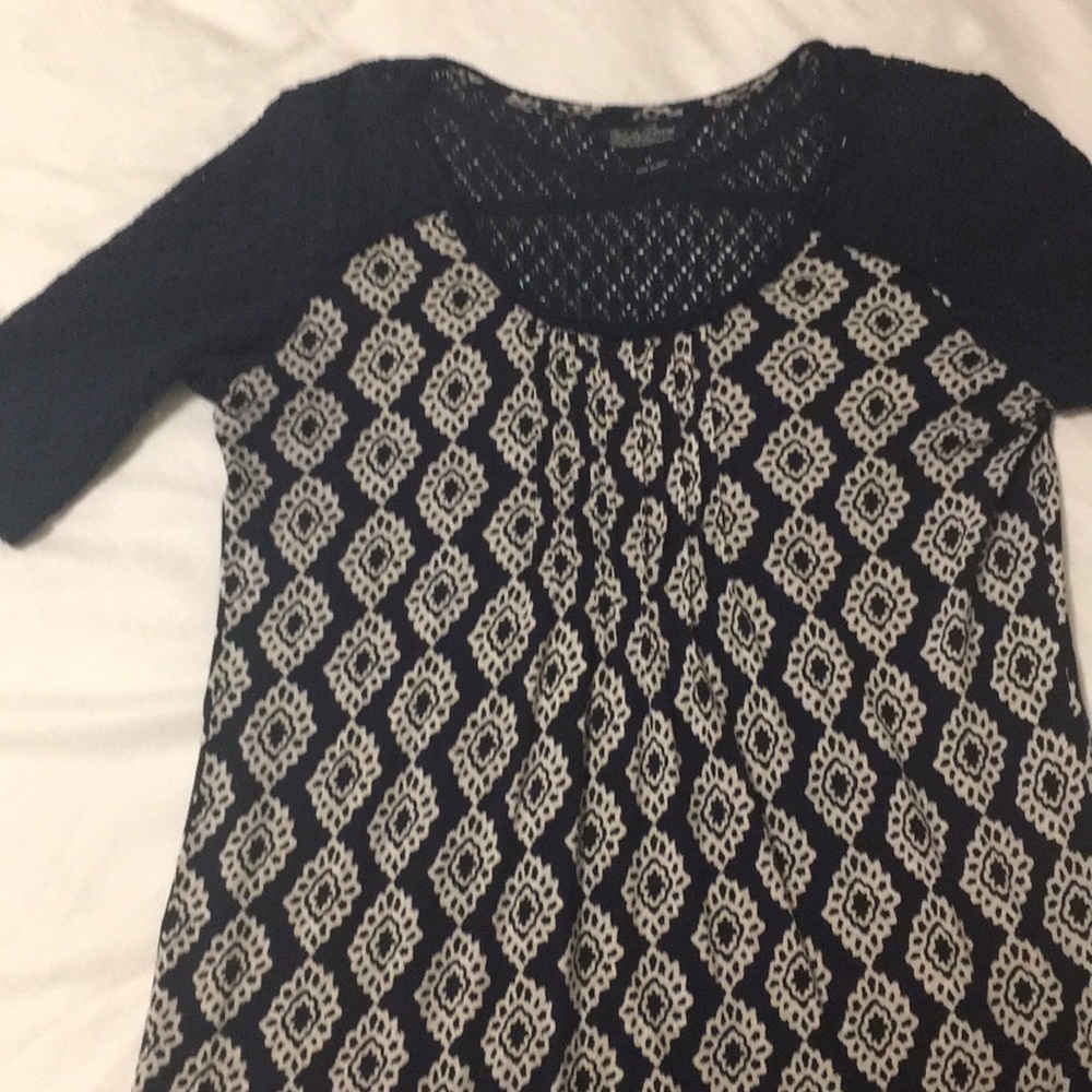 Lace and print t shirt